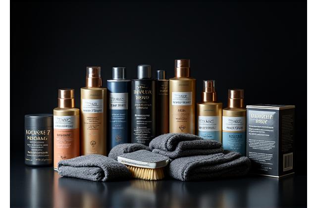 Assortment of high-end car detailing products neatly arranged